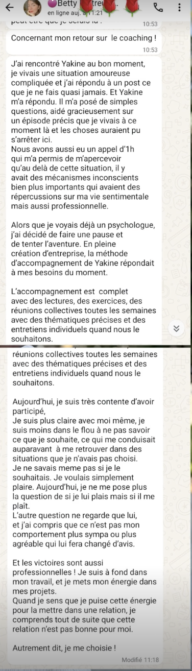 Témoignage client Betty